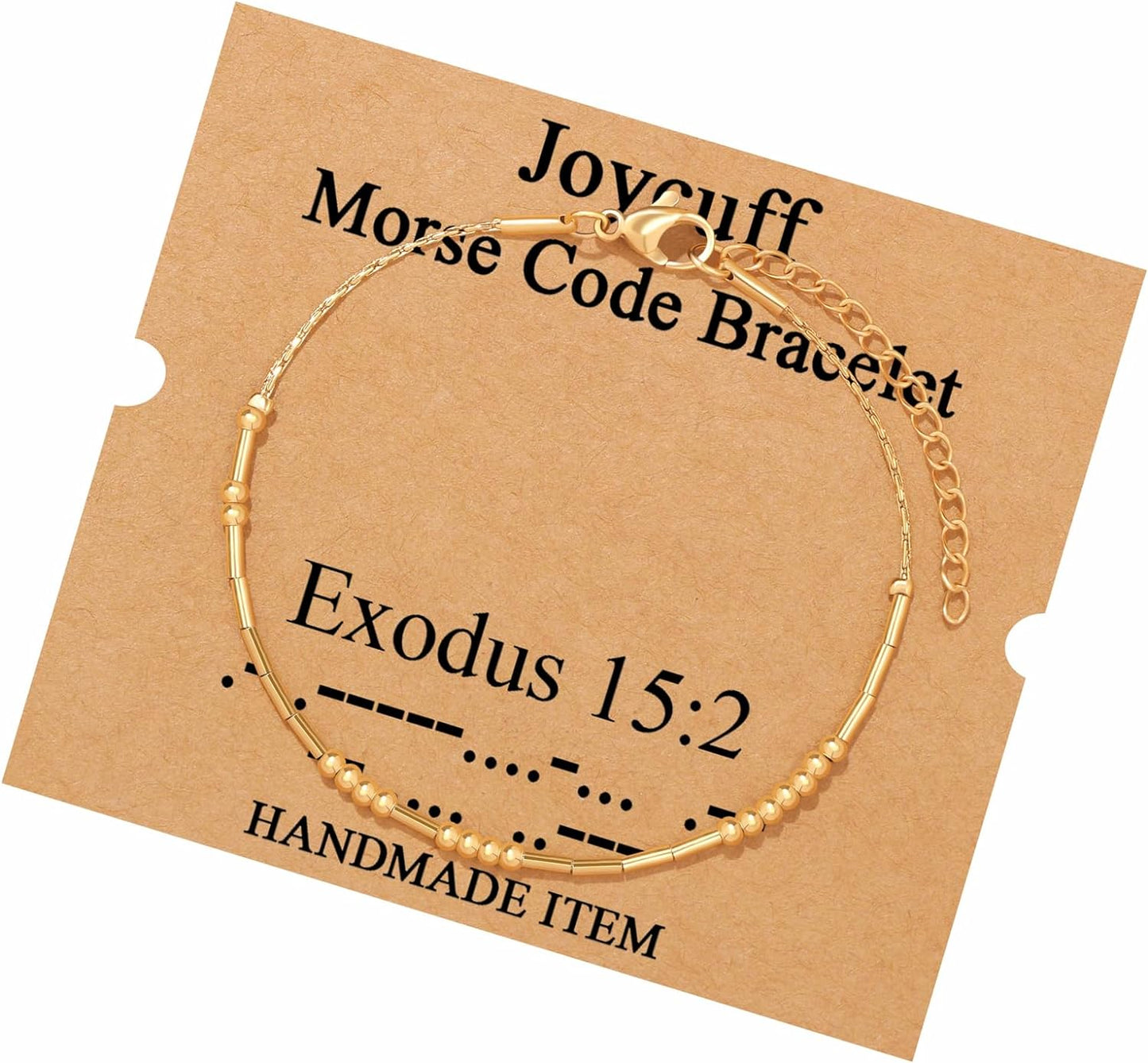 JoycuFF Inspirational Morse Code Bracelets for Women Silver Beads Jewelry Encouragement Mantra Gifts for Her