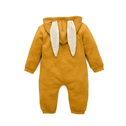 Simplee kids Animal Bunny Baby Easter Romper Long Ear Rabbit Hoodie Romper Jumpsuit with Zipper