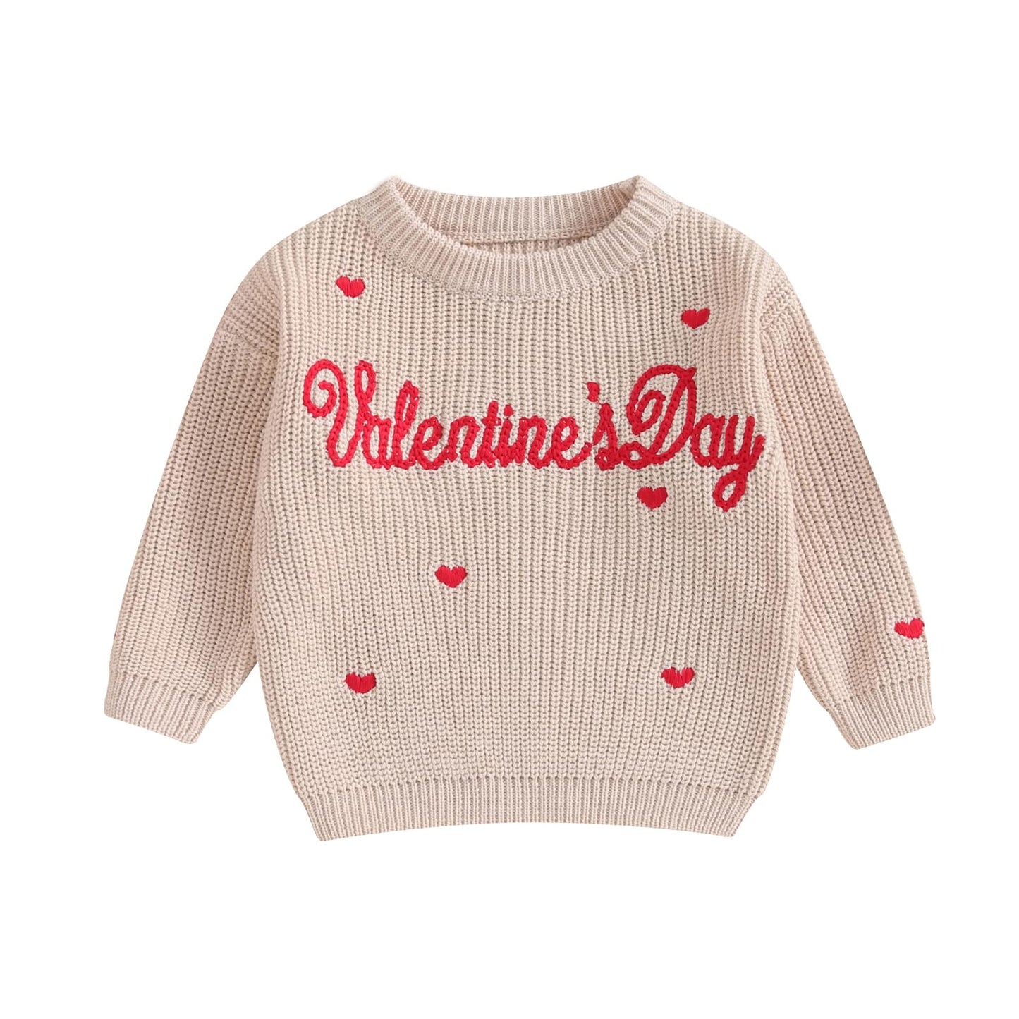 Baby Girl Valentines Day Outfit Love Heart Sweet Long Sleeve Sweater Tshirt Crewneck Tops Fall Winter Clothes