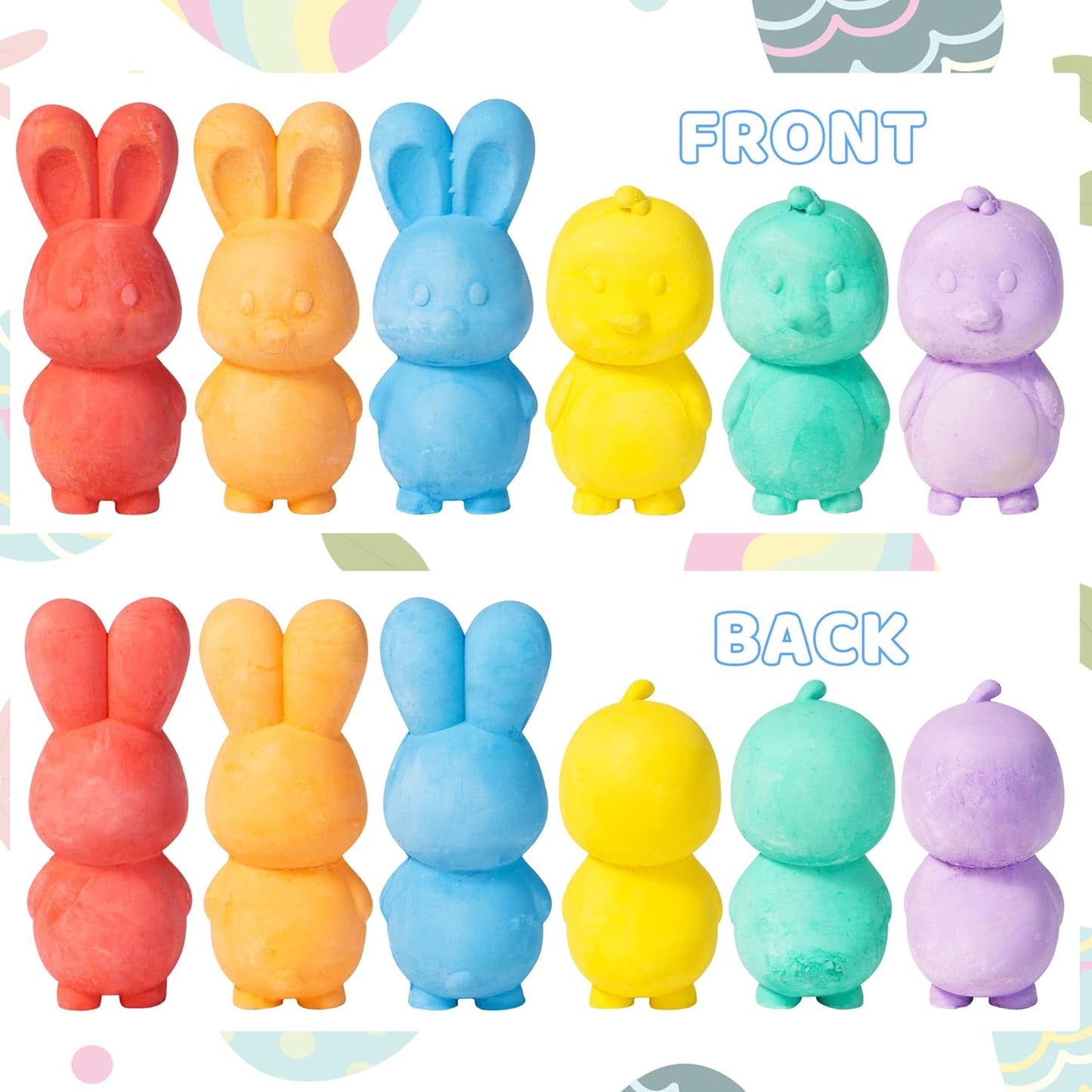 JOYIN 24 Pcs Easter Sidewalk Chalk Set, Easter Eggs Bunny Chicken Gifts for Boys Girls Kids Toddlers for Basket Stuffers Fillers Party Favors