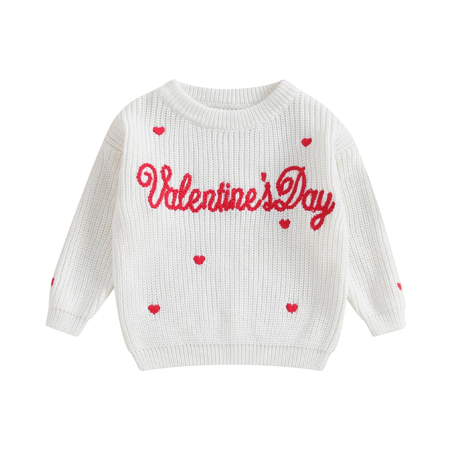 Baby Girl Valentines Day Outfit Love Heart Sweet Long Sleeve Sweater Tshirt Crewneck Tops Fall Winter Clothes