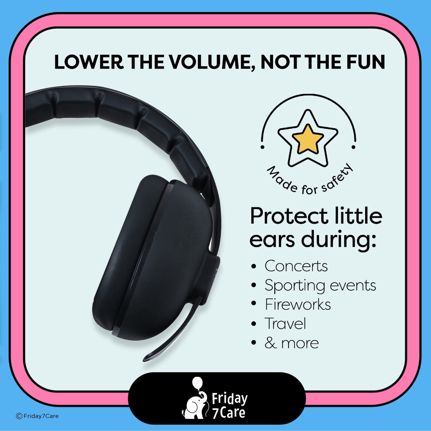 Baby Headphones - Baby Ear Protection | Baby Noise Cancelling Headphones for Ages 0-24 Months, Black