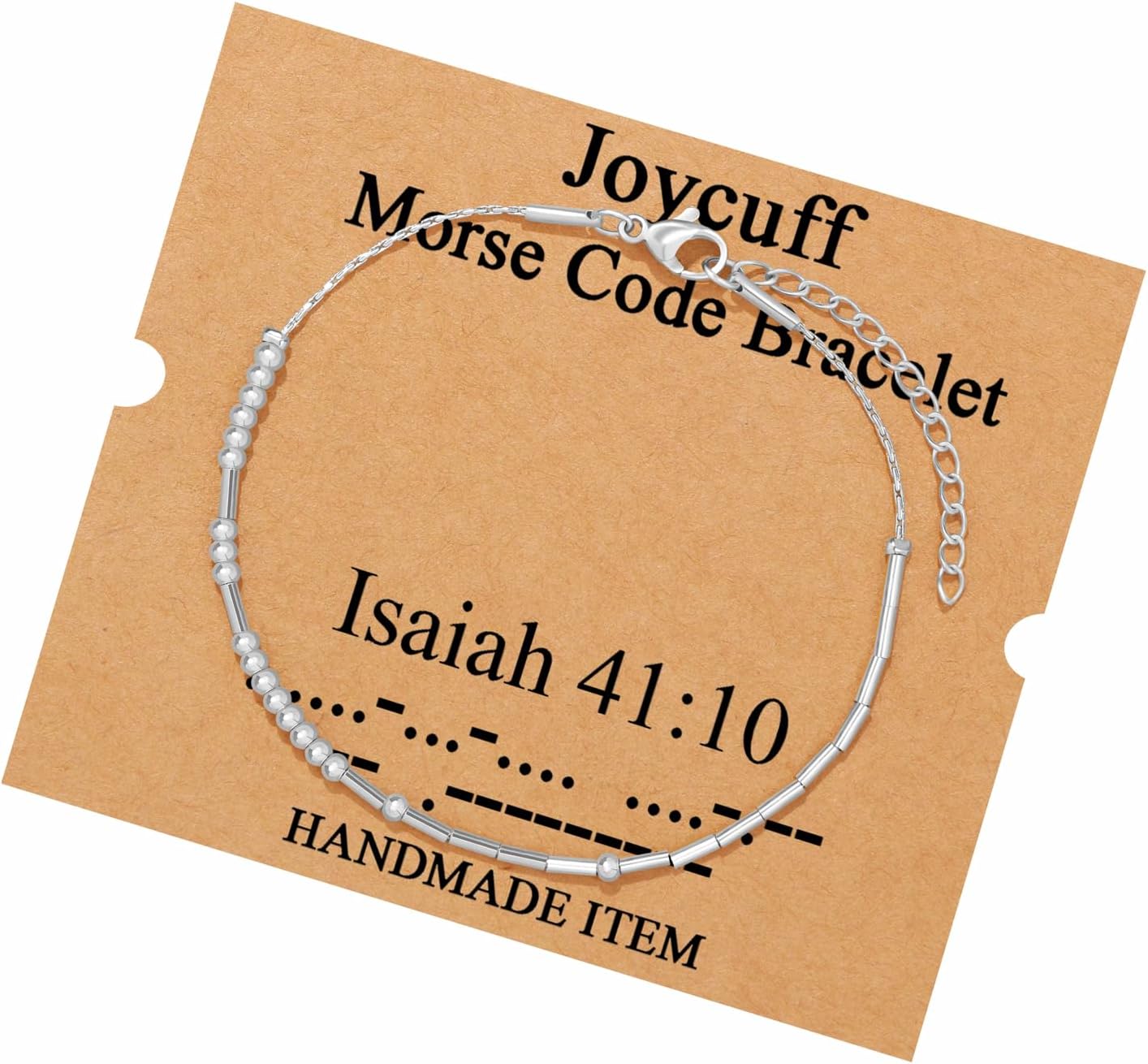 JoycuFF Inspirational Morse Code Bracelets for Women Silver Beads Jewelry Encouragement Mantra Gifts for Her