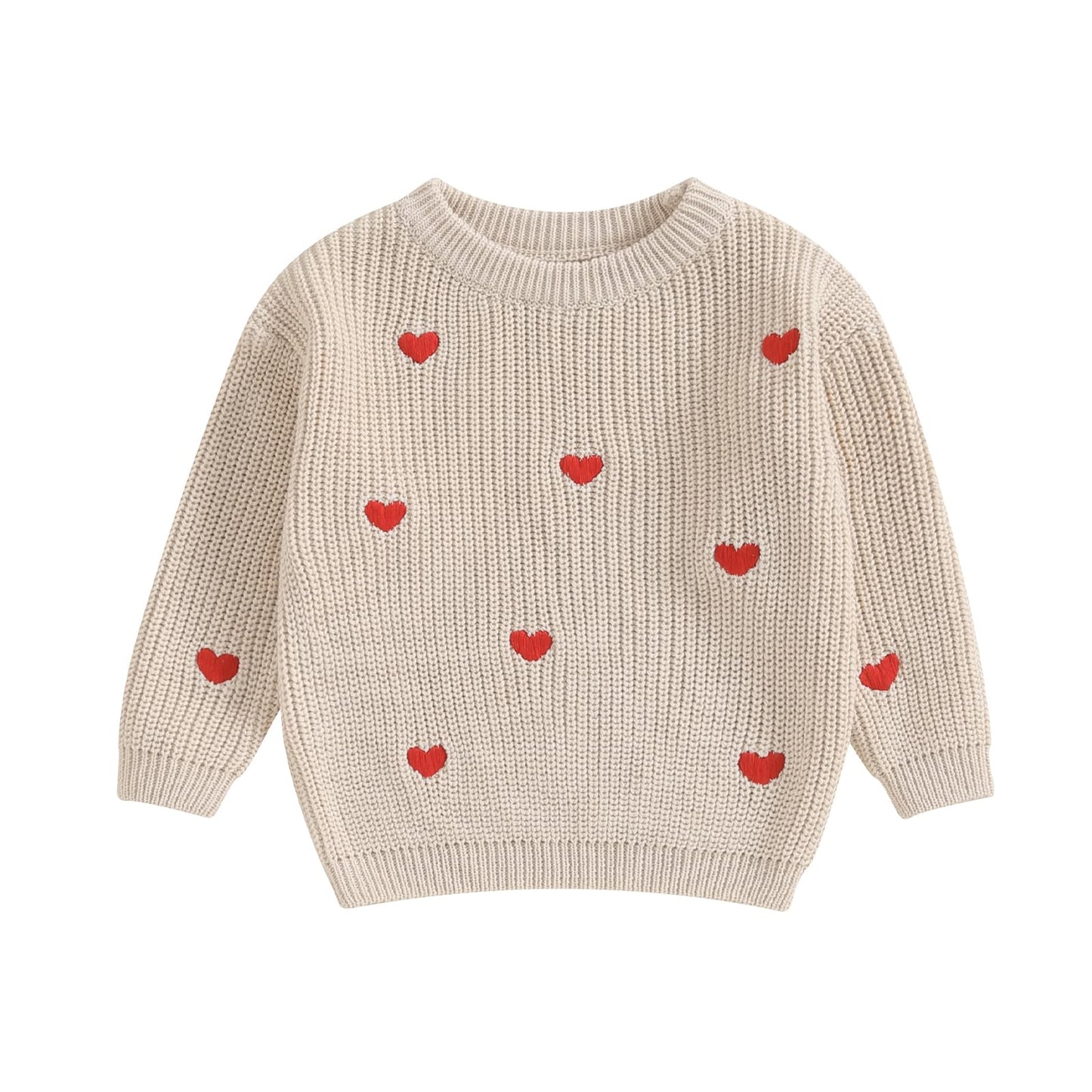 Baby Girl Valentines Day Outfit Love Heart Sweet Long Sleeve Sweater Tshirt Crewneck Tops Fall Winter Clothes