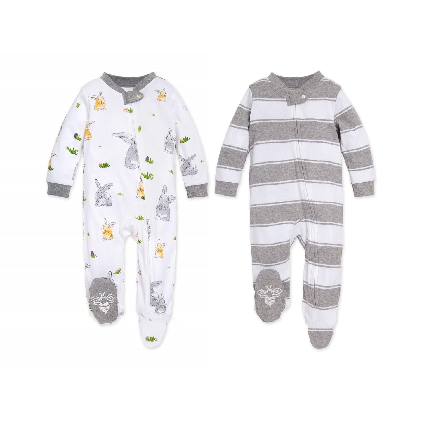 Burt's Bees Baby baby-boys Sleep and Play Pjs, 100% Organic Cotton One-piece Zip Front Romper Jumpsuit Pajamas