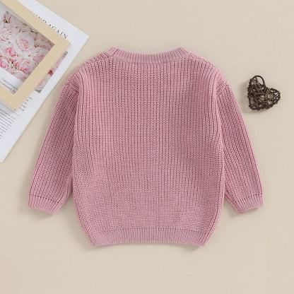 Baby Girl Valentines Day Outfit Love Heart Sweet Long Sleeve Sweater Tshirt Crewneck Tops Fall Winter Clothes