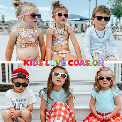 COASION Kids Polarized Sunglasses TPEE Rubber Flexible Shades for Girls Boys Age 3-9