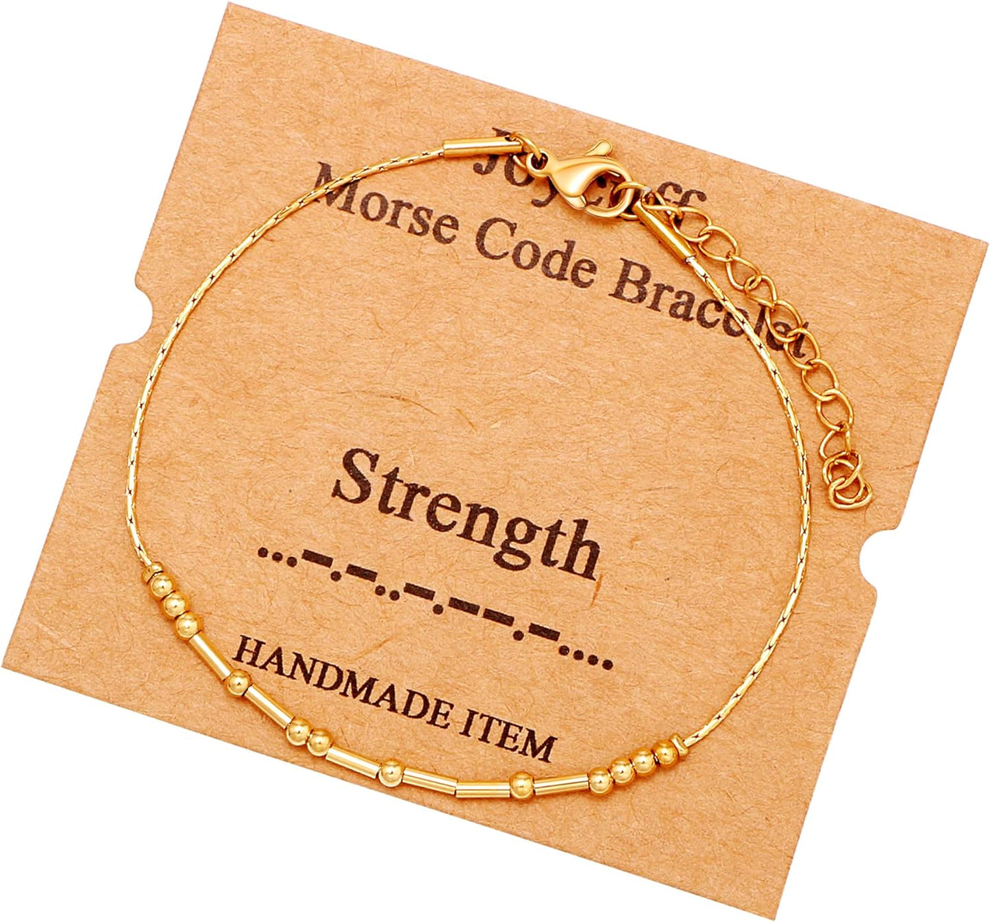 JoycuFF Inspirational Morse Code Bracelets for Women Silver Beads Jewelry Encouragement Mantra Gifts for Her