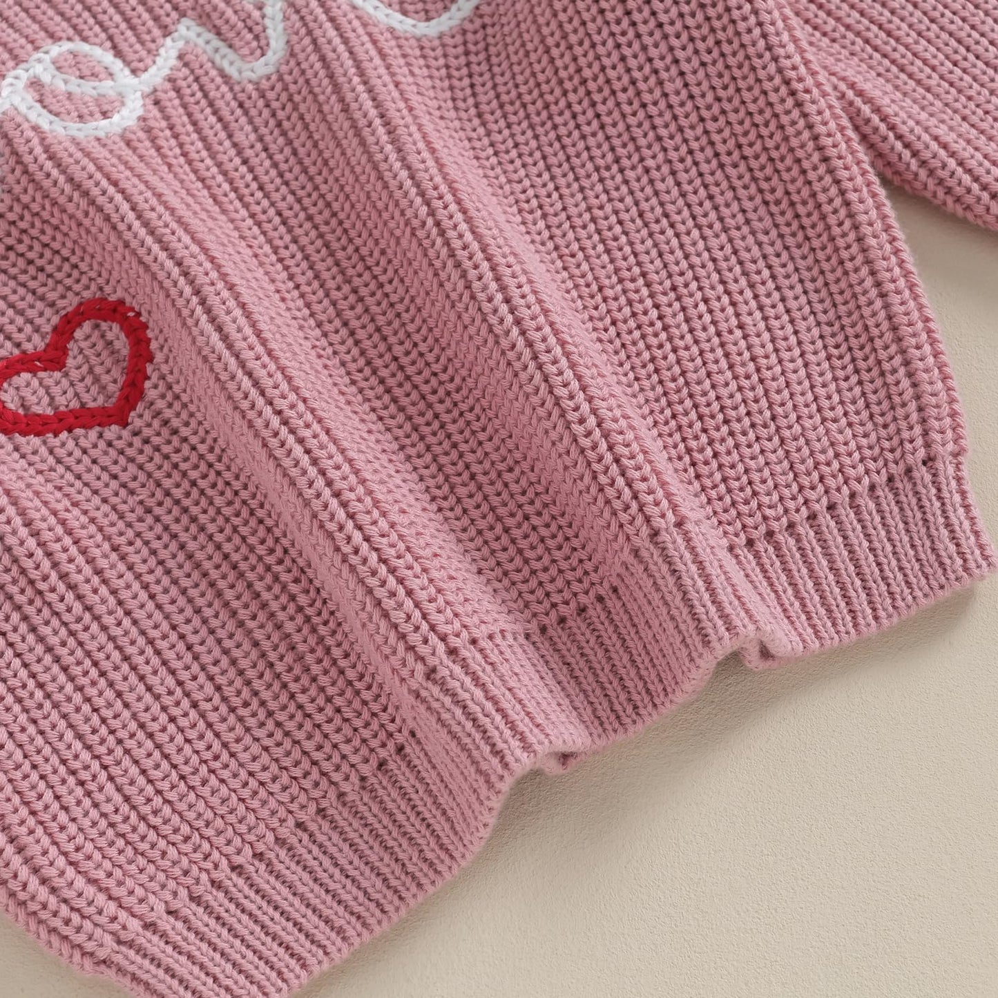 Baby Girl Valentines Day Outfit Love Heart Sweet Long Sleeve Sweater Tshirt Crewneck Tops Fall Winter Clothes