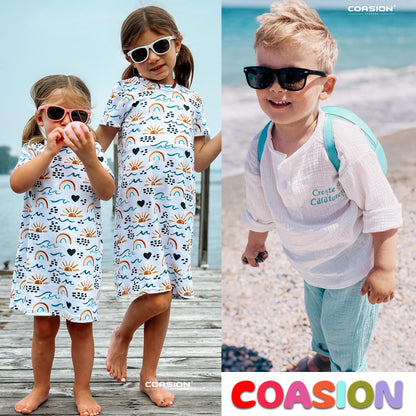 COASION Kids Polarized Sunglasses TPEE Rubber Flexible Shades for Girls Boys Age 3-9