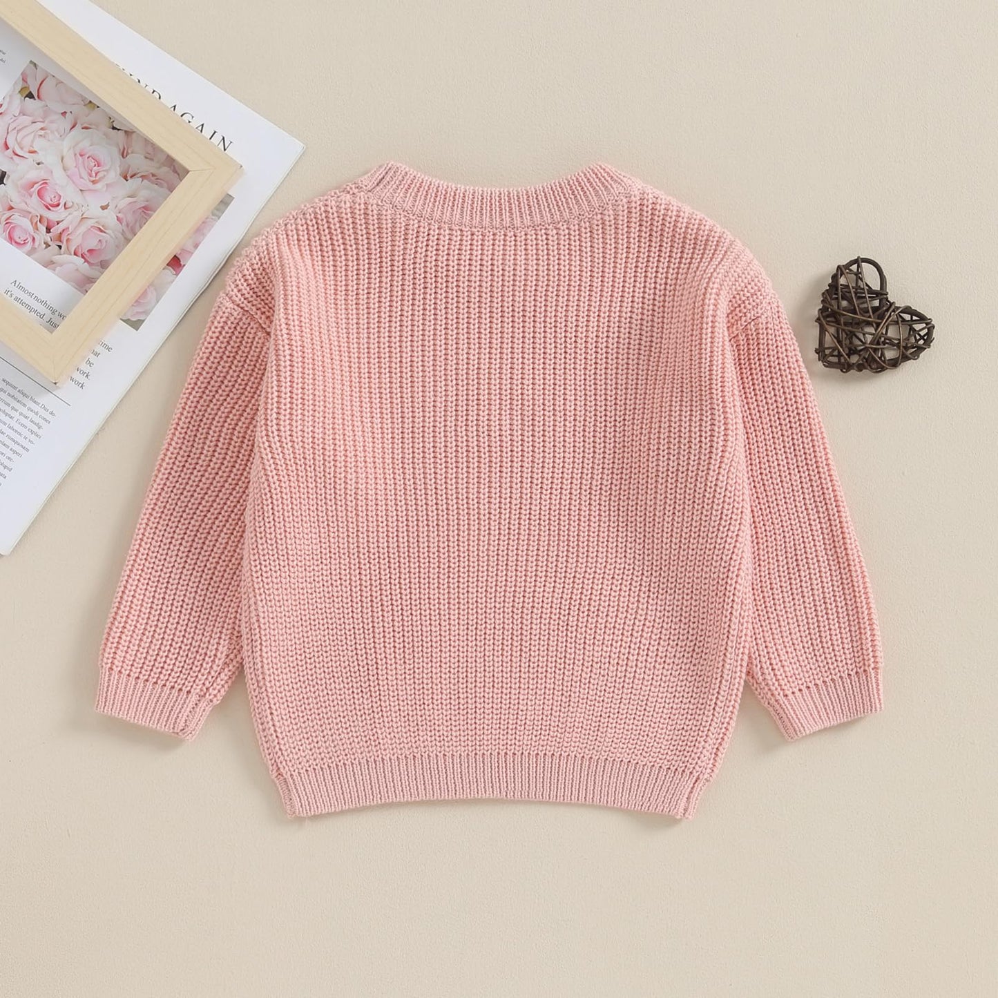 Baby Girl Valentines Day Outfit Love Heart Sweet Long Sleeve Sweater Tshirt Crewneck Tops Fall Winter Clothes