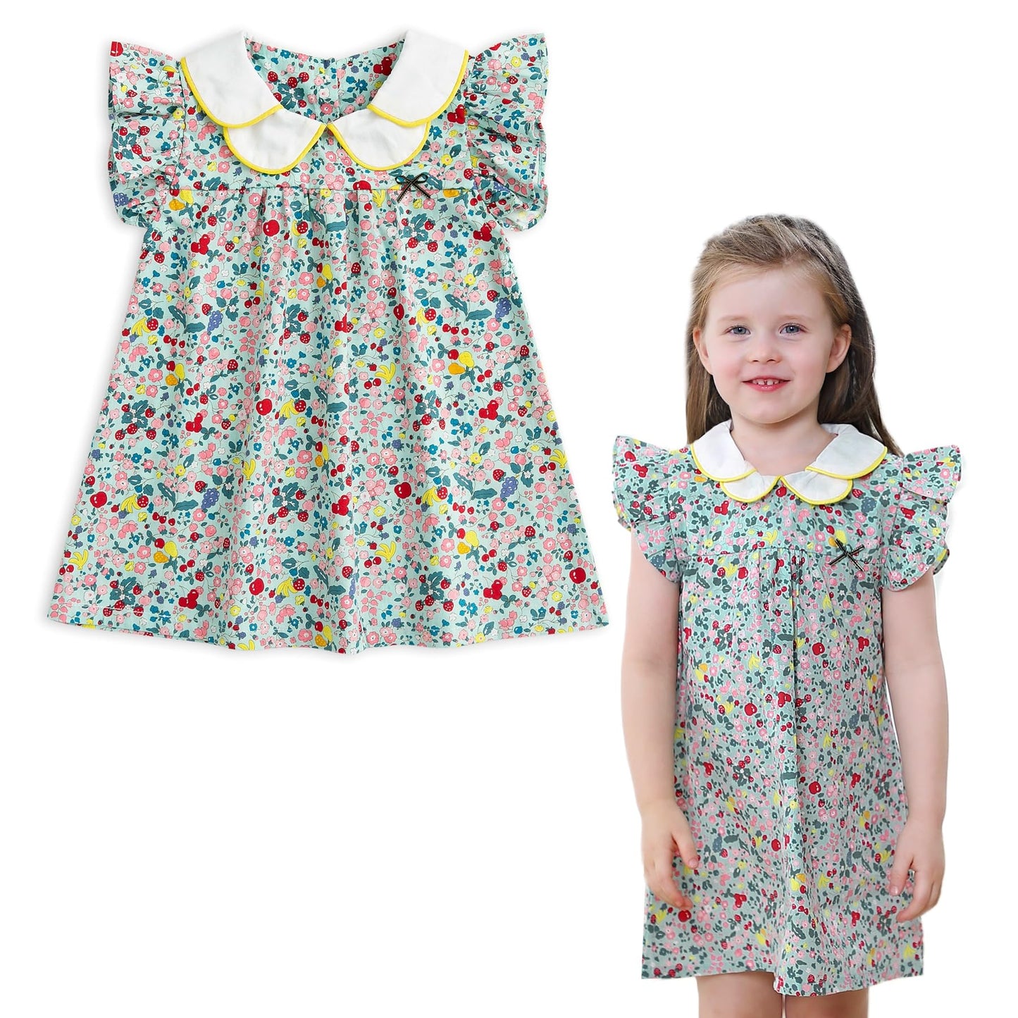 Simplee kids Baby Girls Casual Dresses Toddler Floral Dress Print Sundress Princess Dress