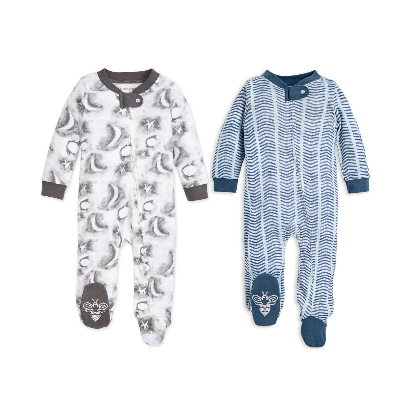 Burt's Bees Baby baby-boys Sleep and Play Pjs, 100% Organic Cotton One-piece Zip Front Romper Jumpsuit Pajamas