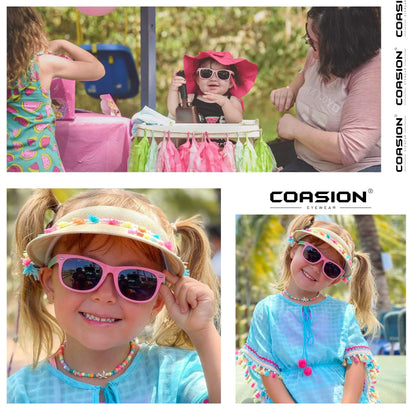 COASION Kids Polarized Sunglasses TPEE Rubber Flexible Shades for Girls Boys Age 3-9