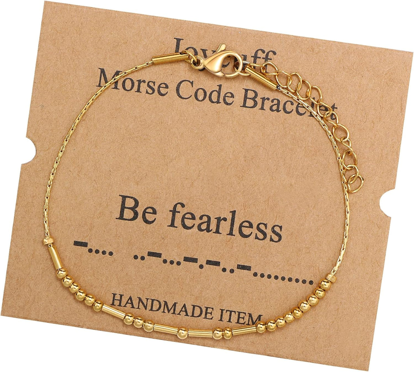 JoycuFF Inspirational Morse Code Bracelets for Women Silver Beads Jewelry Encouragement Mantra Gifts for Her