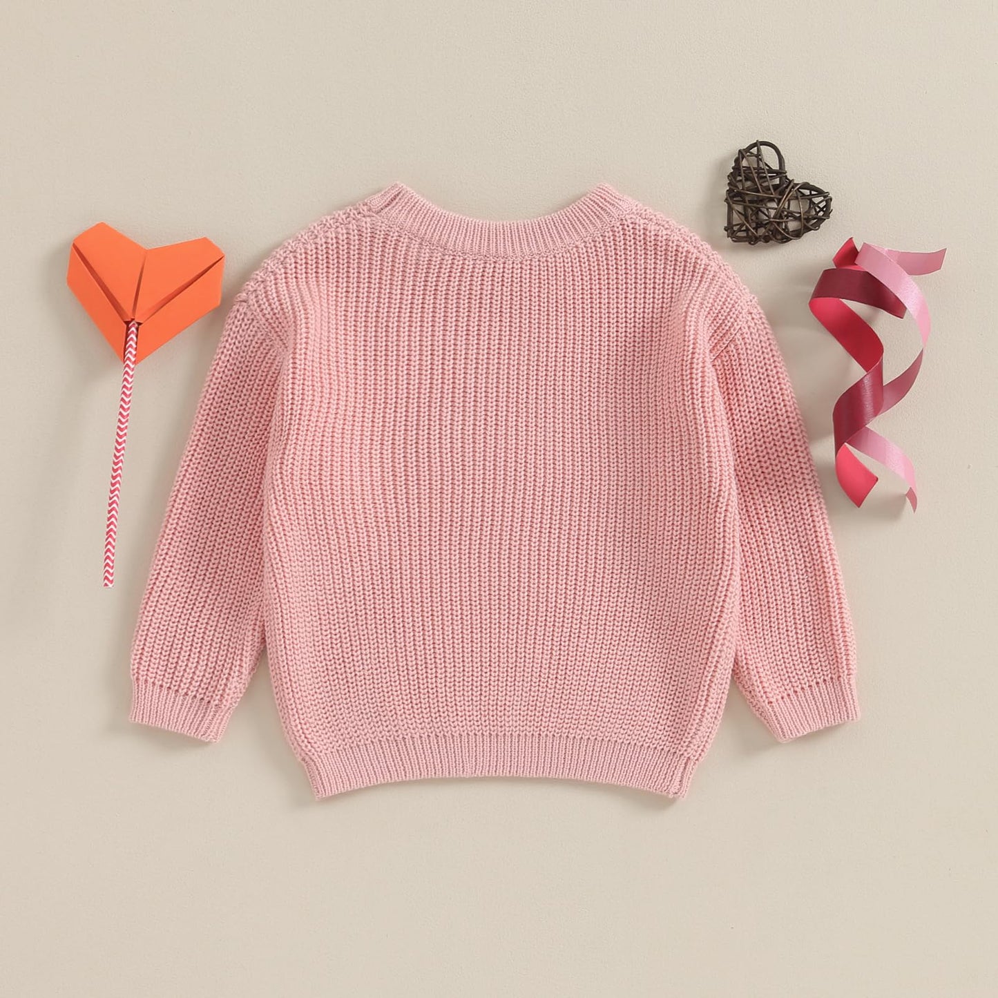 Baby Girl Valentines Day Outfit Love Heart Sweet Long Sleeve Sweater Tshirt Crewneck Tops Fall Winter Clothes