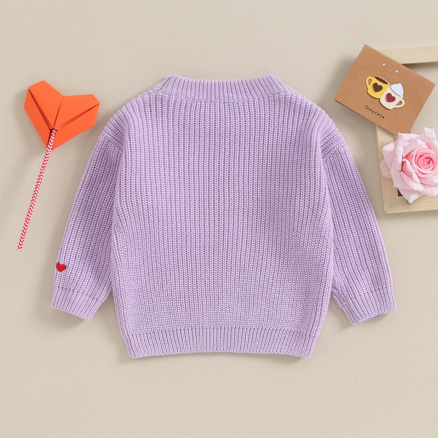 Baby Girl Valentines Day Outfit Love Heart Sweet Long Sleeve Sweater Tshirt Crewneck Tops Fall Winter Clothes