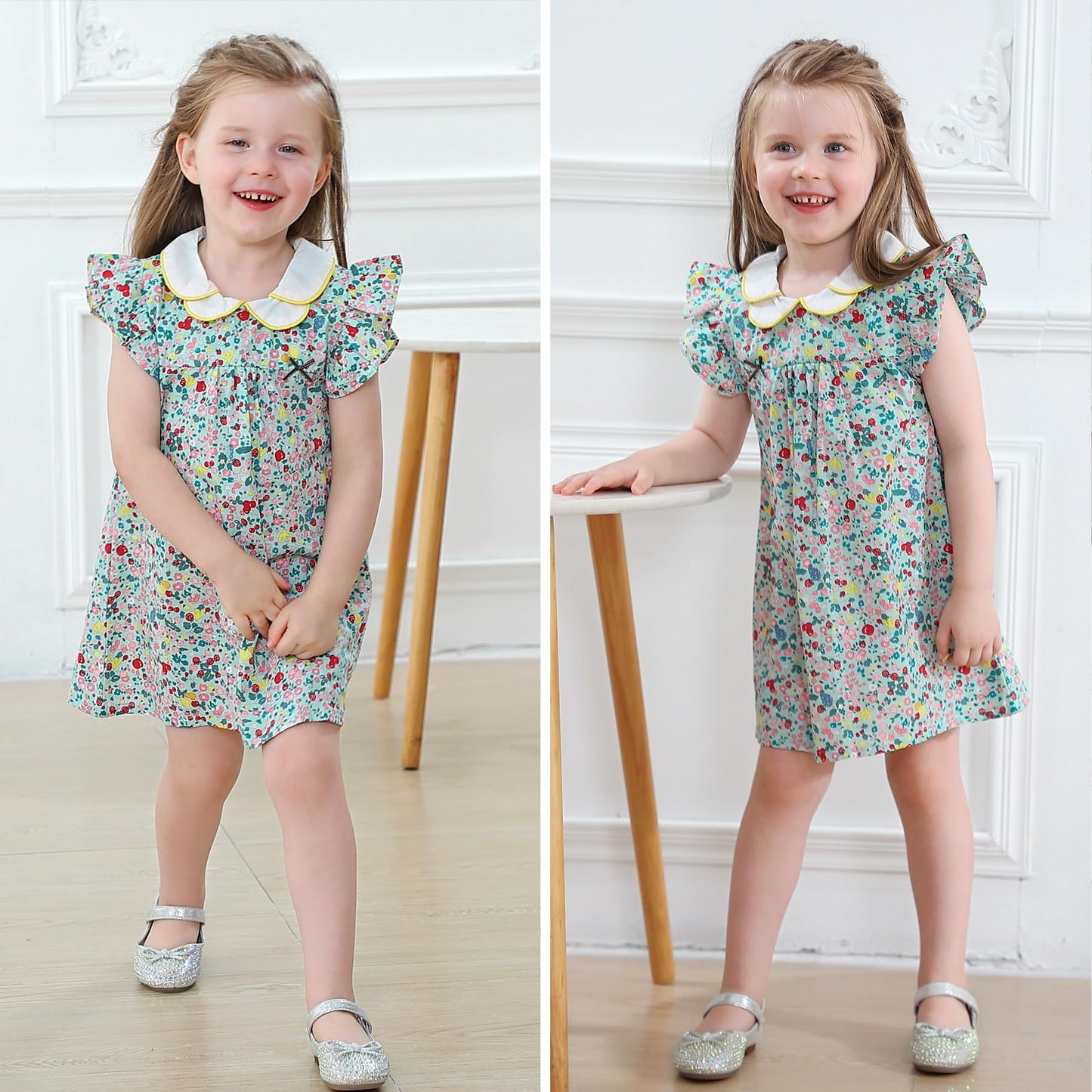 Simplee kids Baby Girls Casual Dresses Toddler Floral Dress Print Sundress Princess Dress