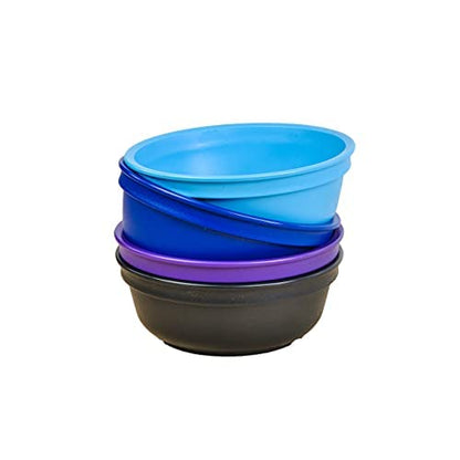 Re-Play Made in USA 12 Oz. Reusable Plastic Bowls, Pack of 4 Without Lid - Dishwasher and Microwave Safe Bowls for Snacks and Everyday Dining - Toddler Bowl Set 5.75" x 5.75" x 2", Modern Mint