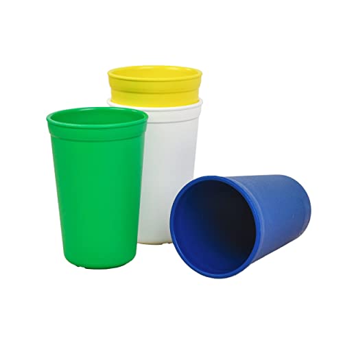 Re-Play Made in USA 10 Oz. Open Cups for Toddlers, Set of 4 - Reusable and Stackable Toddler Cups for Easy Storage - Dishwasher/Microwave Safe Kids Plastic Cups, 4.75" x 3.25", Fresh