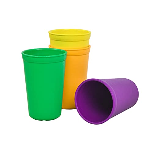 Re-Play Made in USA 10 Oz. Open Cups for Toddlers, Set of 4 - Reusable and Stackable Toddler Cups for Easy Storage - Dishwasher/Microwave Safe Kids Plastic Cups, 4.75" x 3.25", Fresh