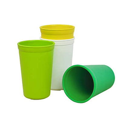 Re-Play Made in USA 10 Oz. Open Cups for Toddlers, Set of 4 - Reusable and Stackable Toddler Cups for Easy Storage - Dishwasher/Microwave Safe Kids Plastic Cups, 4.75" x 3.25", Fresh