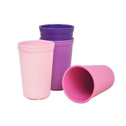 Re-Play Made in USA 10 Oz. Open Cups for Toddlers, Set of 4 - Reusable and Stackable Toddler Cups for Easy Storage - Dishwasher/Microwave Safe Kids Plastic Cups, 4.75" x 3.25", Fresh