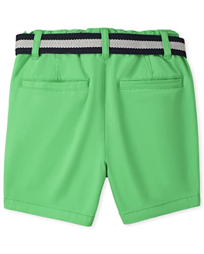 The Children's Place Baby Boys' and Toddler Twill Belted Chino Short, Toast, 2T