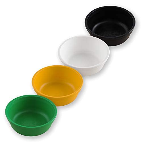 Re-Play Made in USA 12 Oz. Reusable Plastic Bowls, Pack of 4 Without Lid - Dishwasher and Microwave Safe Bowls for Snacks and Everyday Dining - Toddler Bowl Set 5.75" x 5.75" x 2", Modern Mint