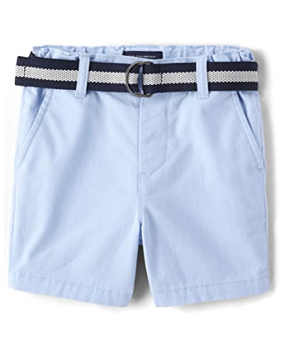 The Children's Place Baby Boys' and Toddler Twill Belted Chino Short, Toast, 2T