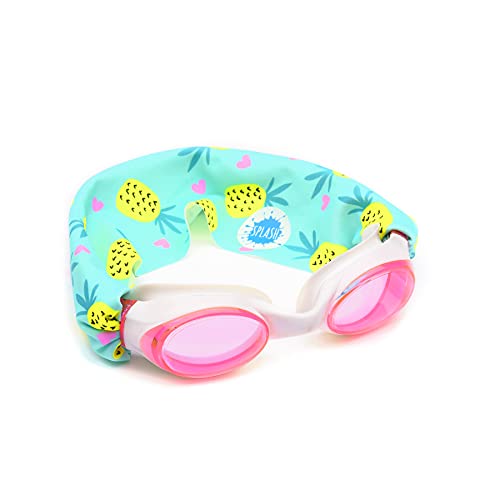 SPLASH SWIM GOGGLES with Fabric Strap - Pink & Purples Collection | Fun, Fashionable, Comfortable - Adult & Kids Swim Goggles