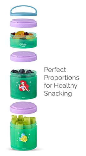 Whiskware Disney Princess Stackable Snack Containers for Kids and Toddlers, 3 Stackable Snack Cups for School or Travel, Moana