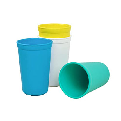 Re-Play Made in USA 10 Oz. Open Cups for Toddlers, Set of 4 - Reusable and Stackable Toddler Cups for Easy Storage - Dishwasher/Microwave Safe Kids Plastic Cups, 4.75" x 3.25", Fresh