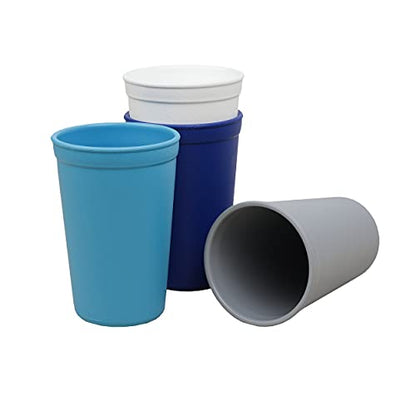 Re-Play Made in USA 10 Oz. Open Cups for Toddlers, Set of 4 - Reusable and Stackable Toddler Cups for Easy Storage - Dishwasher/Microwave Safe Kids Plastic Cups, 4.75" x 3.25", Fresh