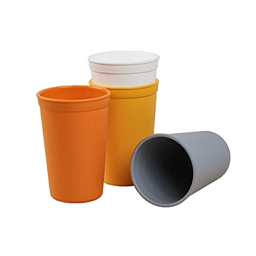 Re-Play Made in USA 10 Oz. Open Cups for Toddlers, Set of 4 - Reusable and Stackable Toddler Cups for Easy Storage - Dishwasher/Microwave Safe Kids Plastic Cups, 4.75" x 3.25", Fresh