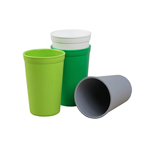 Re-Play Made in USA 10 Oz. Open Cups for Toddlers, Set of 4 - Reusable and Stackable Toddler Cups for Easy Storage - Dishwasher/Microwave Safe Kids Plastic Cups, 4.75" x 3.25", Fresh