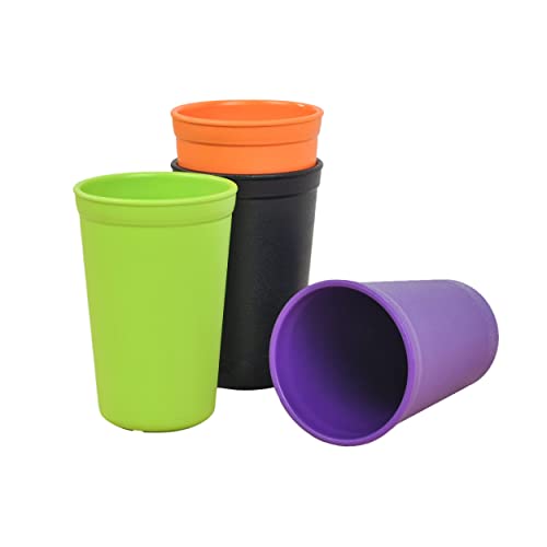 Re-Play Made in USA 10 Oz. Open Cups for Toddlers, Set of 4 - Reusable and Stackable Toddler Cups for Easy Storage - Dishwasher/Microwave Safe Kids Plastic Cups, 4.75" x 3.25", Fresh