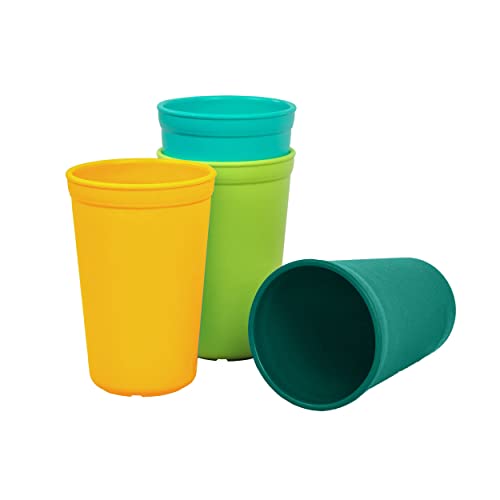 Re-Play Made in USA 10 Oz. Open Cups for Toddlers, Set of 4 - Reusable and Stackable Toddler Cups for Easy Storage - Dishwasher/Microwave Safe Kids Plastic Cups, 4.75" x 3.25", Fresh