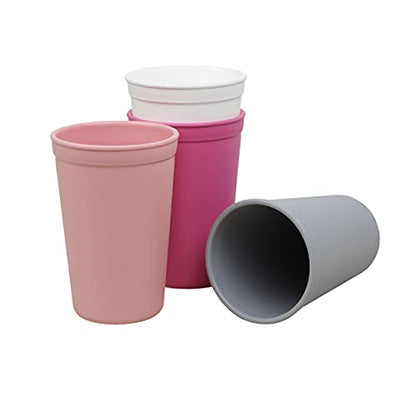 Re-Play Made in USA 10 Oz. Open Cups for Toddlers, Set of 4 - Reusable and Stackable Toddler Cups for Easy Storage - Dishwasher/Microwave Safe Kids Plastic Cups, 4.75" x 3.25", Fresh