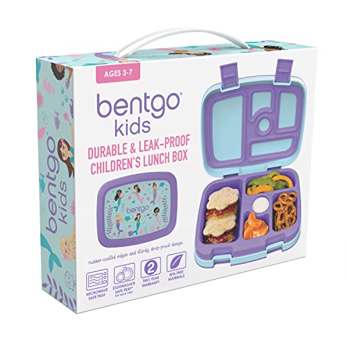 Bentgo® Kids Prints Leak-Proof, 5-Compartment Bento-Style Kids Lunch Box - Ideal Portion Sizes for Ages 3 to 7 - BPA-Free, Dishwasher Safe, Food-Safe Materials - 2023 Collection (Friendly Skies)…