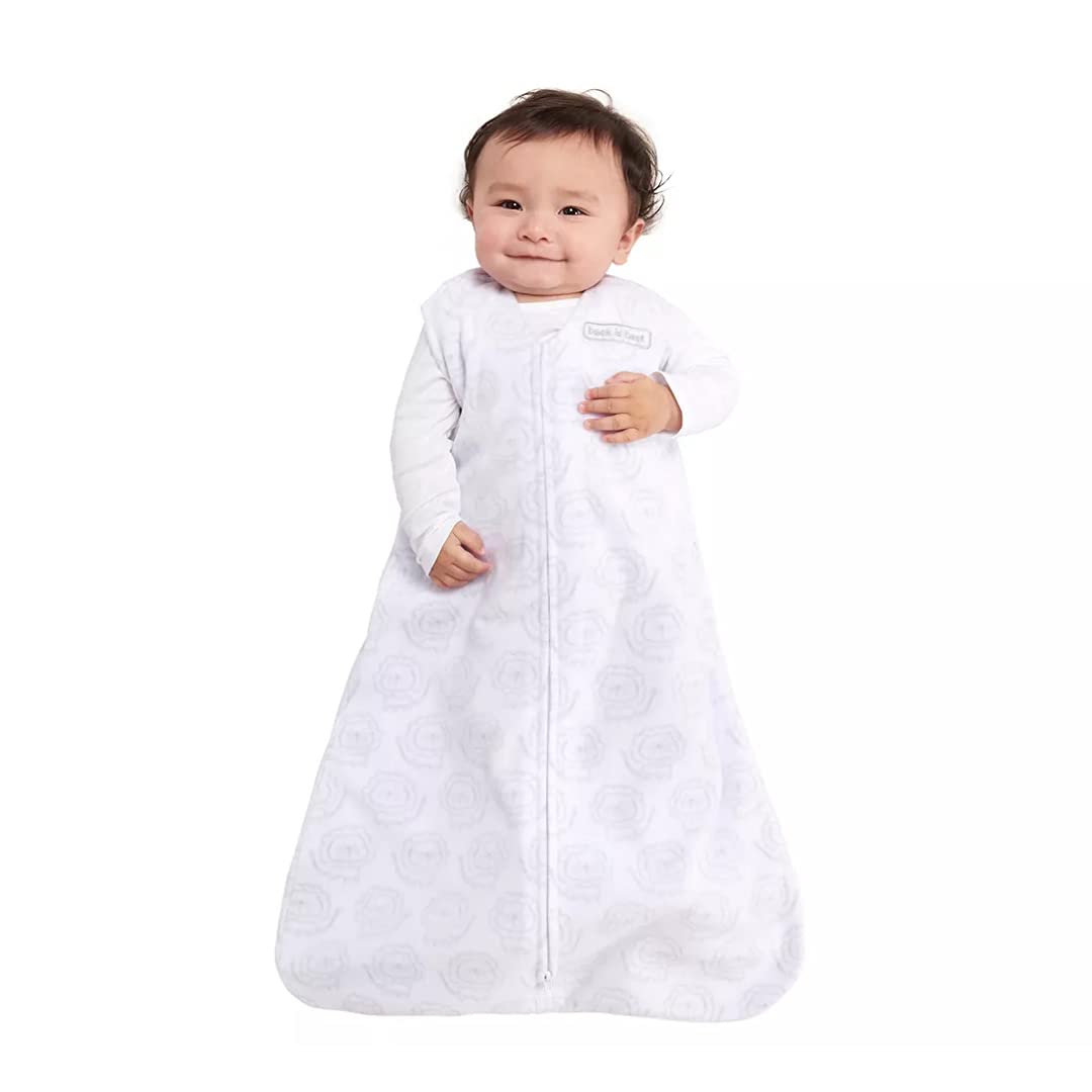 HALO Sleepsack Plush Dot Velboa Wearable Blanket, TOG 1.5, Cream, Medium