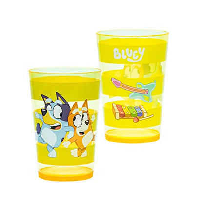 Zak Designs Bluey Nesting Tumbler Set Includes Durable Plastic Cups with Variety Artwork, Fun Drinkware is Perfect for Kids (14.5 oz, 4-Pack, Non-BPA)