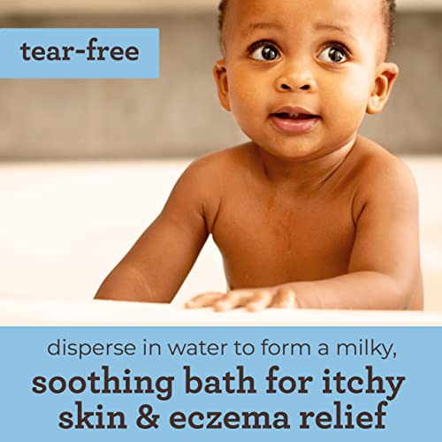 Aveeno Baby Eczema Therapy Soothing Bath Treatment for Relief of Dry, Itchy & Irritated Skin, Made with Natural Colloidal Oatmeal, Fragrance-, Paraben-, Steroid- & Tear-Free, 10 ct