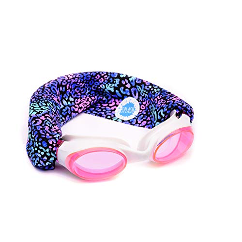 SPLASH SWIM GOGGLES with Fabric Strap - Pink & Purples Collection | Fun, Fashionable, Comfortable - Adult & Kids Swim Goggles