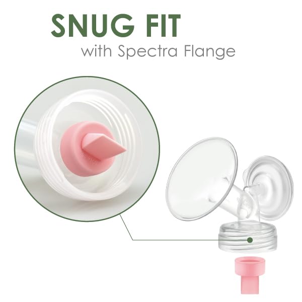 2X 17 mm Maymom Wide Neck Pump Parts Compatible with Spectra S1/S2 Pumps; Incl Wide Mouth Flanges; Not Original Spectra Flange; Replaces Spectra Shield (Two Small Flanges)