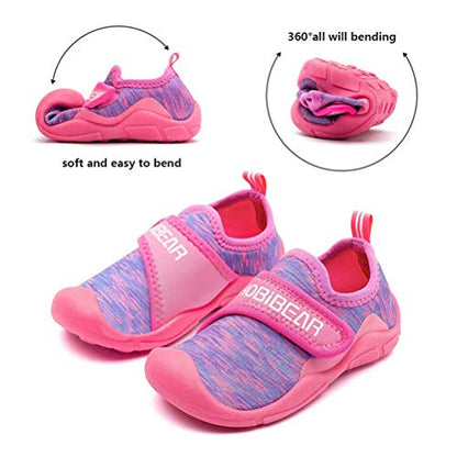 HOBIBEAR Boys Girls Water Shoes Quick Dry Closed-Toe Aquatic Sport Sandals Toddler/Little Kid