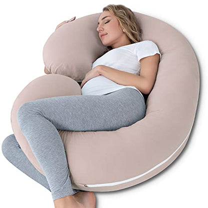 INSEN Pregnancy Pillow for Sleeping,Maternity Body Pillow for Pregnancy Women,Pregnancy Support Pillow for Back, Hip Pain, Pink