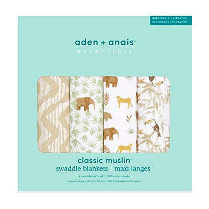 essentials cotton muslin swaddle 4-pack