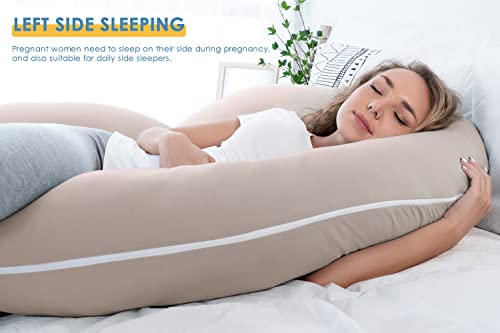 INSEN Pregnancy Pillow for Sleeping,Maternity Body Pillow for Pregnancy Women,Pregnancy Support Pillow for Back, Hip Pain, Pink