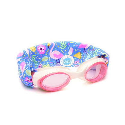 SPLASH SWIM GOGGLES with Fabric Strap - Pink & Purples Collection | Fun, Fashionable, Comfortable - Adult & Kids Swim Goggles